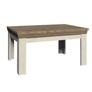 KONDELA Jedálenský rozkladací stôl, sosna nordická/dub divoký, 160-203x90 cm, ROYAL ST