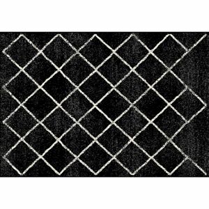 KONDELA Koberec, čierna/vzor, 67x120 cm, MATES TYP 1