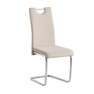 KONDELA Jedálenská stolička, béžová Dulux Velvet látka/svetlé šitie, ABIRA NEW