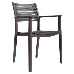 KONDELA Stohovateľná stolička, hnedá/sivá, HERTA