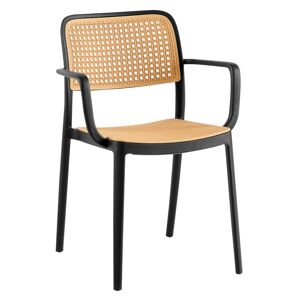 KONDELA Stohovateľná stolička, čierna/béžová, RAVID TYP 2
