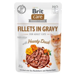BRIT CARE CAT FILLETS IN GRAVY HEARTY DUCK 85G