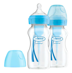 DR.BROWN'S Fľaša antikolik Options+ široké hrdlo 2x270 ml plast, modrá