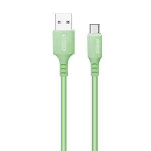 COLORWAY KABEL USB TYPE-C (SOFT SILICONE) 2.4A 1M, GREEN (CW-CBUC042-GR)