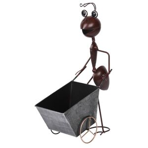 Dekoracia MagicHome Mecco 4212, Mravec s vozíkom, 46 cm, plech
