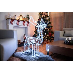 Dekorácia MagicHome Vianoce, Sob, 216x LED studená biela, s otočnou hlavou, 230V, 50 Hz, exteriér, 64,50x44,50x84 cm