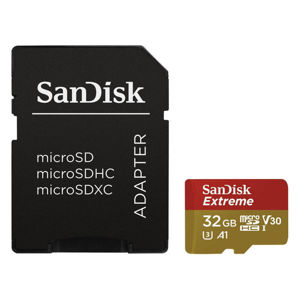 HAMA 173420 SANDISK EXTREME MICRO SDHC 32GB 100MB/S A1 CLASS 10 UHS-I V30, ADAPTER
