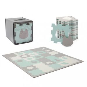 KINDERKRAFT Podložka penová puzzle Luno Shapes 185 x 165 cm Mint, 30ks, Premium