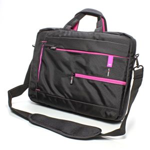Taška na notebook 15,6", čierna s ružovými prvkami z nylónu, NT006 typ Crown