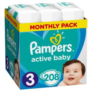 PAMPERS ACTIVE BABY MONTHLY BOX S3 208KS, 6-10KG