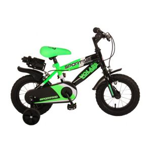 VOLARE - Detský bicykel Sportivo - chlapčenský - 12 palcov - neónovo zelený čierny - zmontovaný na 95 %