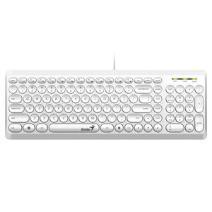 Genius Slimstar Q200, klávesnica CZ/SK, klasická, tichá typ drôtová (USB), biela, nie